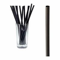 LEONE Cannucce bio in PLA nere cm 21x Ø7 mm - 500 pz